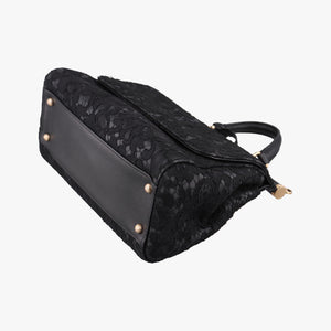 Vintage Dolce & Gabbana SICILY Black Leather×Crochet  shoulderbag | stylenewstar