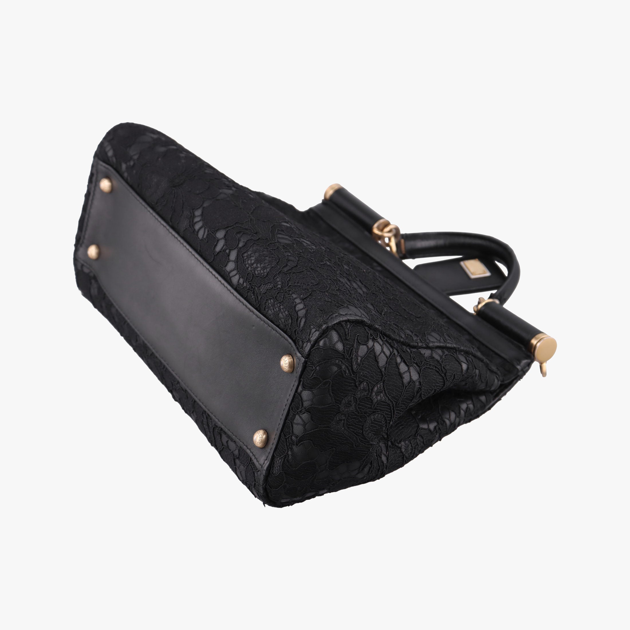 Vintage Dolce & Gabbana SICILY Black Leather×Crochet  shoulderbag | stylenewstar