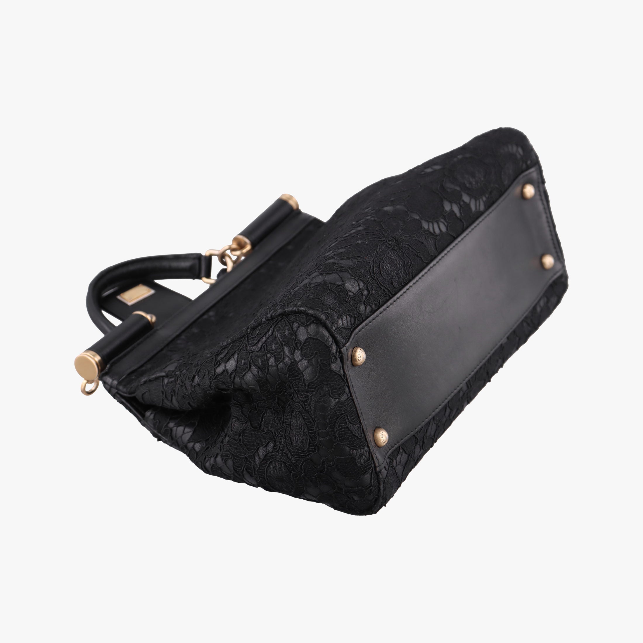 Vintage Dolce & Gabbana SICILY Black Leather×Crochet  shoulderbag | stylenewstar