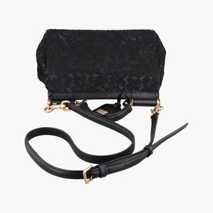 Vintage Dolce & Gabbana SICILY Black Leather×Crochet  shoulderbag | stylenewstar