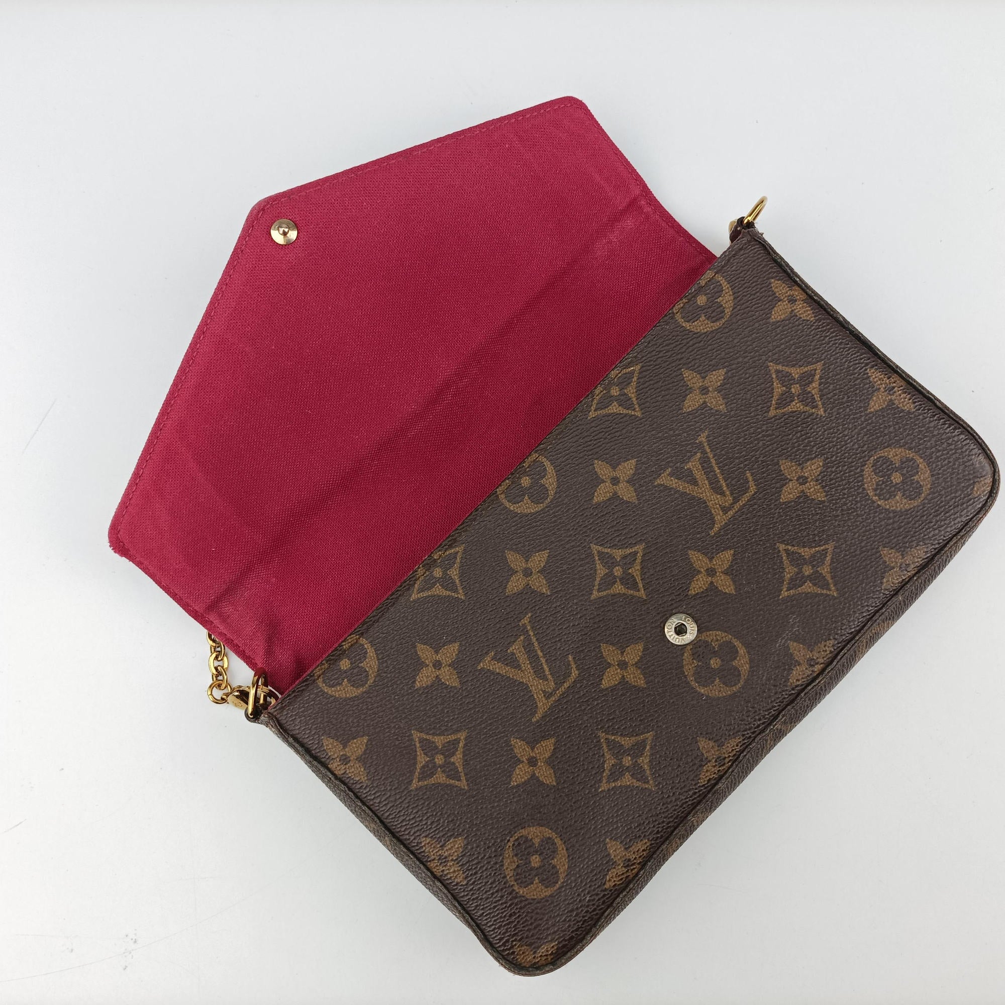Pre-owned Louis Vuitton Pochette Felicie Brown Monogram Canvas M61276 shoulderbag | stylenewstar