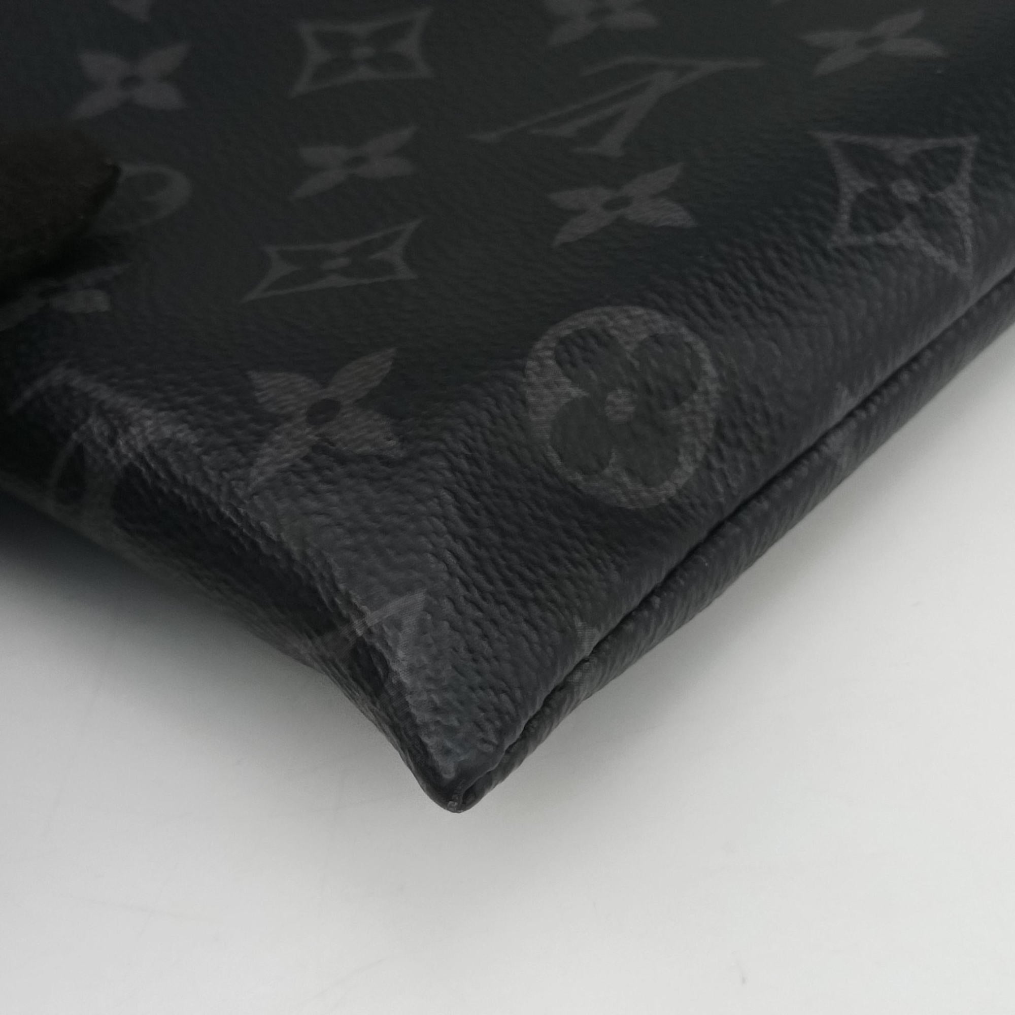 Pre-owned Louis Vuitton Pochette Voyage MM Pacific Blue Monogram Eclipse PVC Coated Canvas M61692 clutchbag | stylenewstar