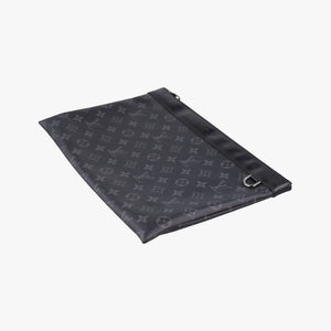 Pre-owned Louis Vuitton Pochette Voyage MM Pacific Blue Monogram Eclipse PVC Coated Canvas M61692 clutchbag | stylenewstar