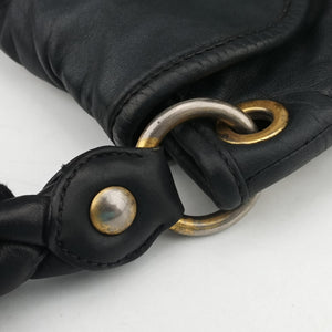 Pre-owned Miu Miu Coffer Matelasse Black Leather  shoulderbag | stylenewstar
