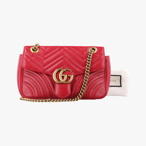 Vintage Gucci GG Marmont Red Leather 443497 shoulderbag | stylenewstar