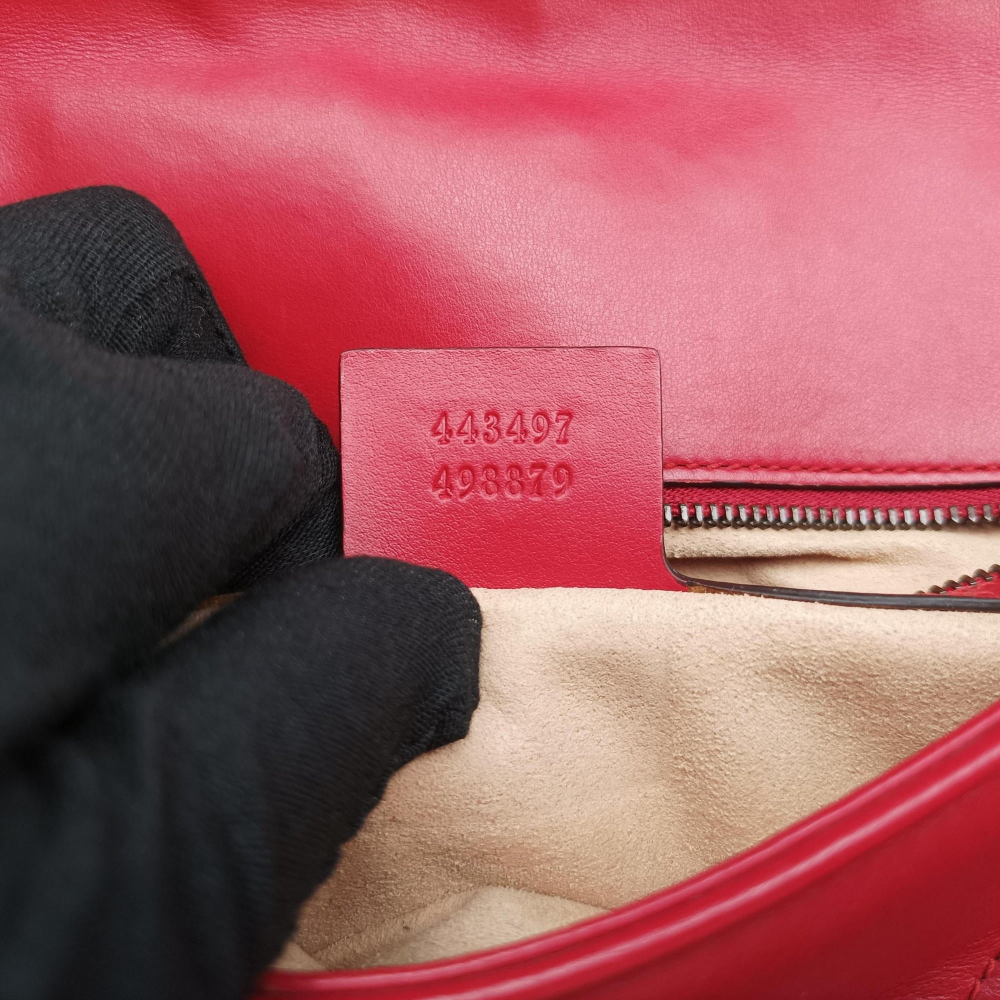 Vintage Gucci GG Marmont Red Leather 443497 shoulderbag | stylenewstar