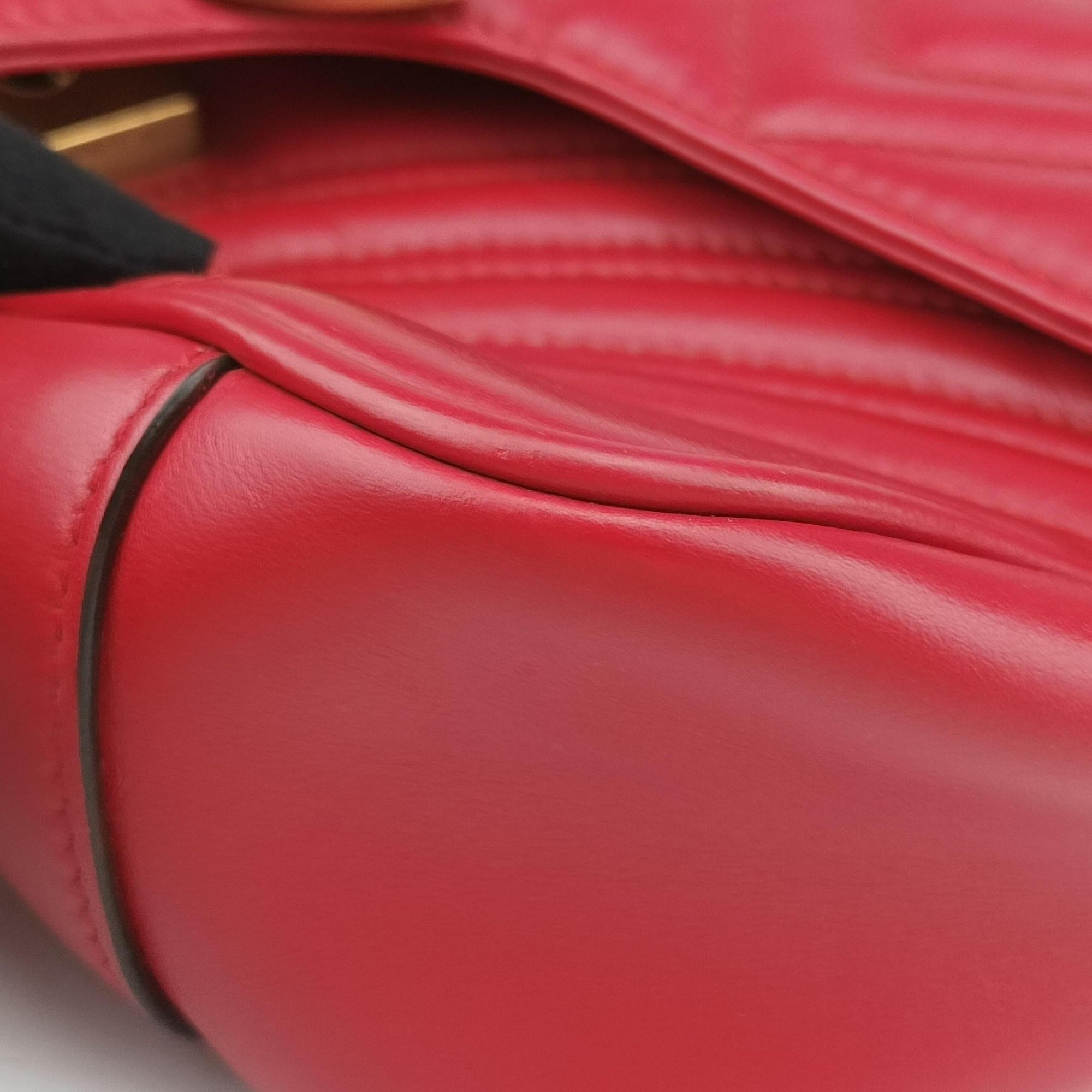 Vintage Gucci GG Marmont Red Leather 443497 shoulderbag | stylenewstar