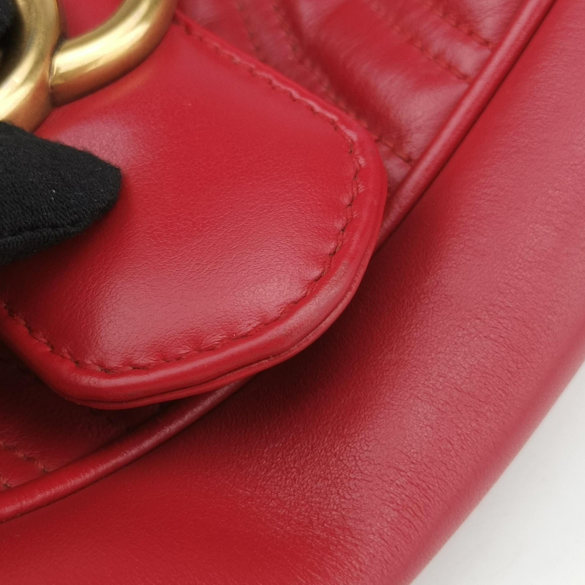 Vintage Gucci GG Marmont Red Leather 443497 shoulderbag | stylenewstar