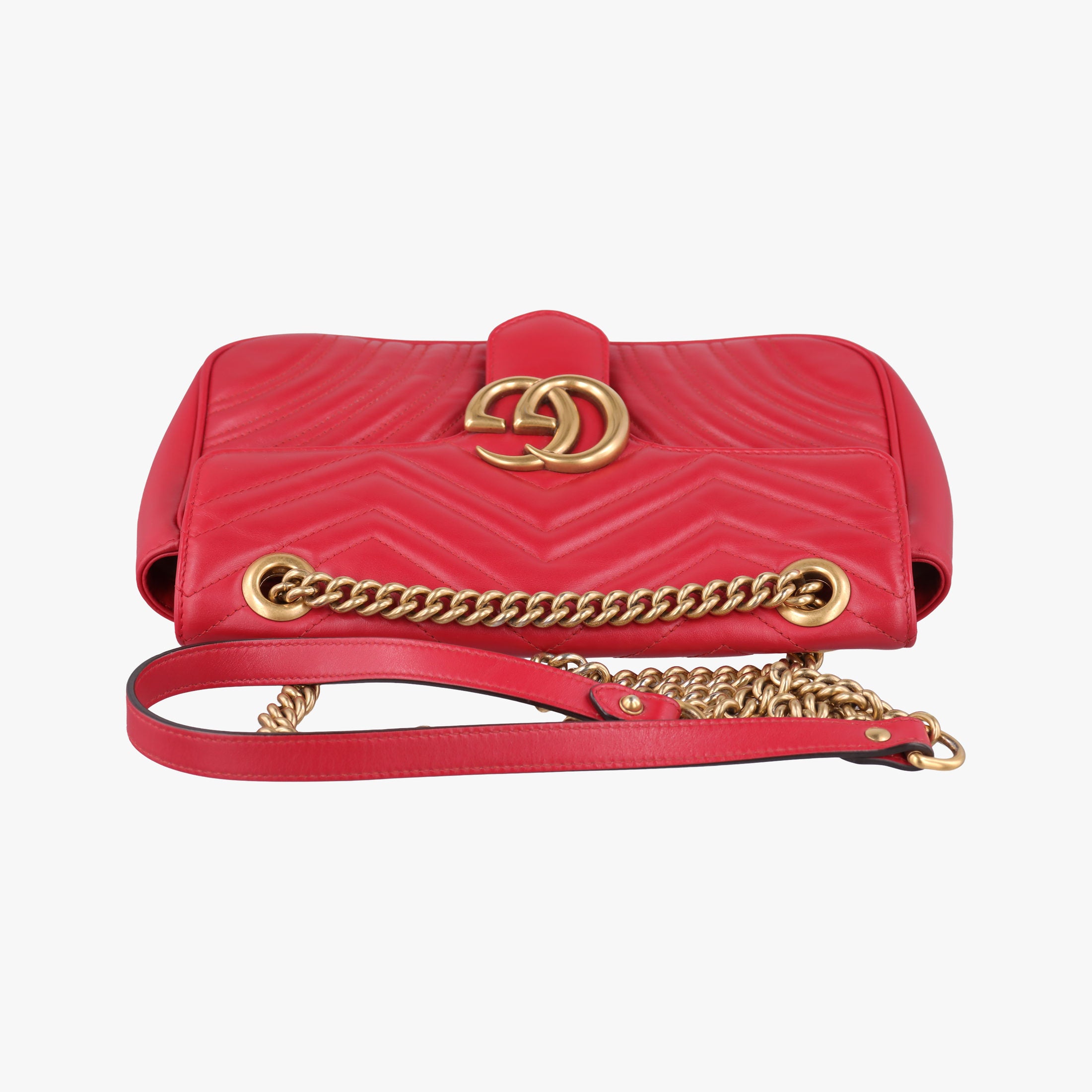 Vintage Gucci GG Marmont Red Leather 443497 shoulderbag | stylenewstar