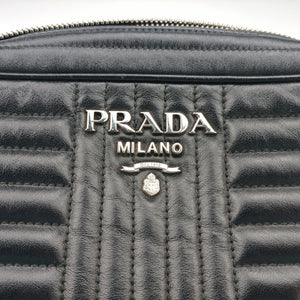 Pre-owned Prada Diagramme Black Leather 1BH083 shoulderbag | stylenewstar