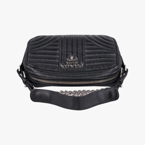 Pre-owned Prada Diagramme Black Leather 1BH083 shoulderbag | stylenewstar