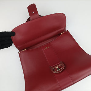 Pre-owned Delvaux Brillon MM Bordeaux leather  shoulderbag | stylenewstar