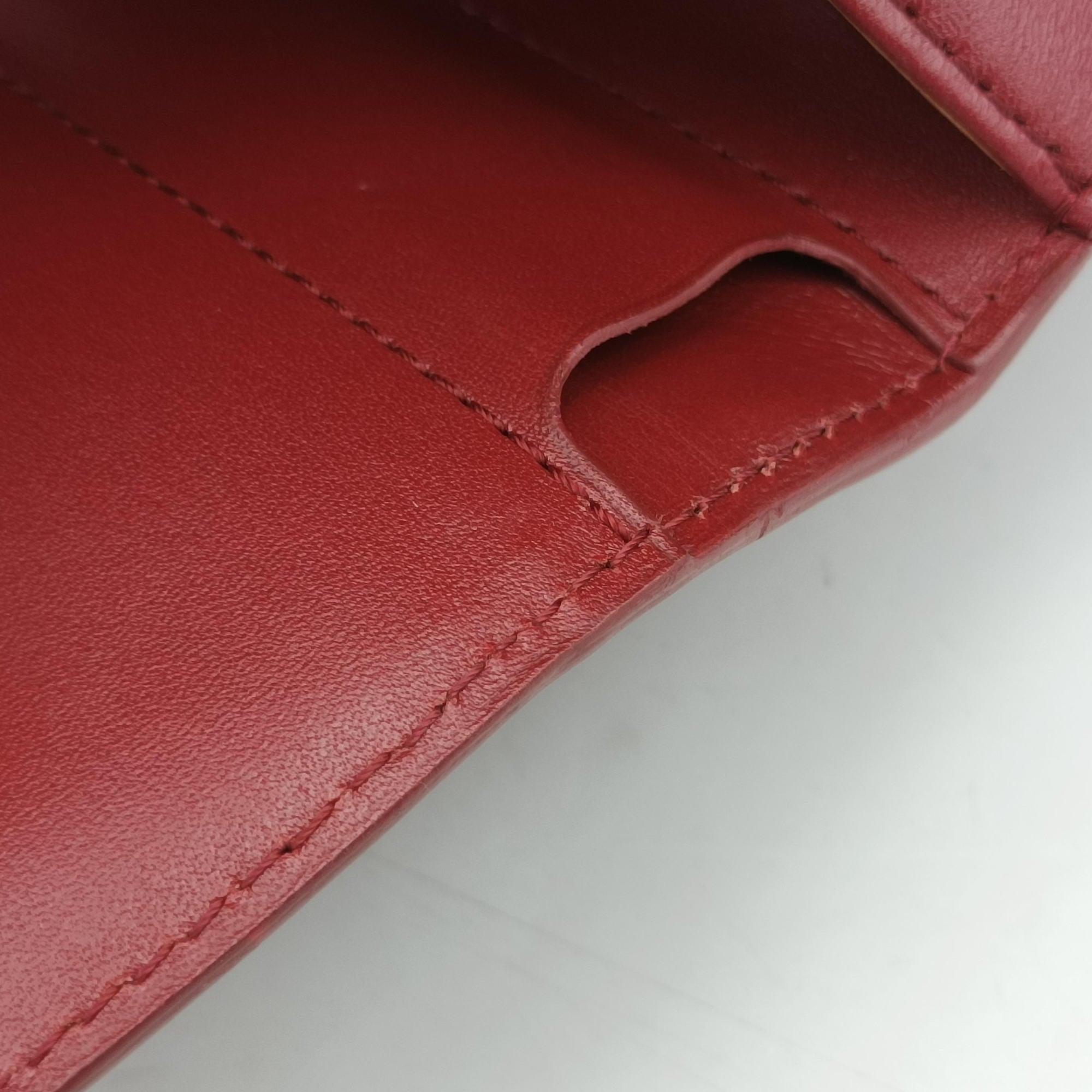 Pre-owned Delvaux Brillon MM Bordeaux leather  shoulderbag | stylenewstar