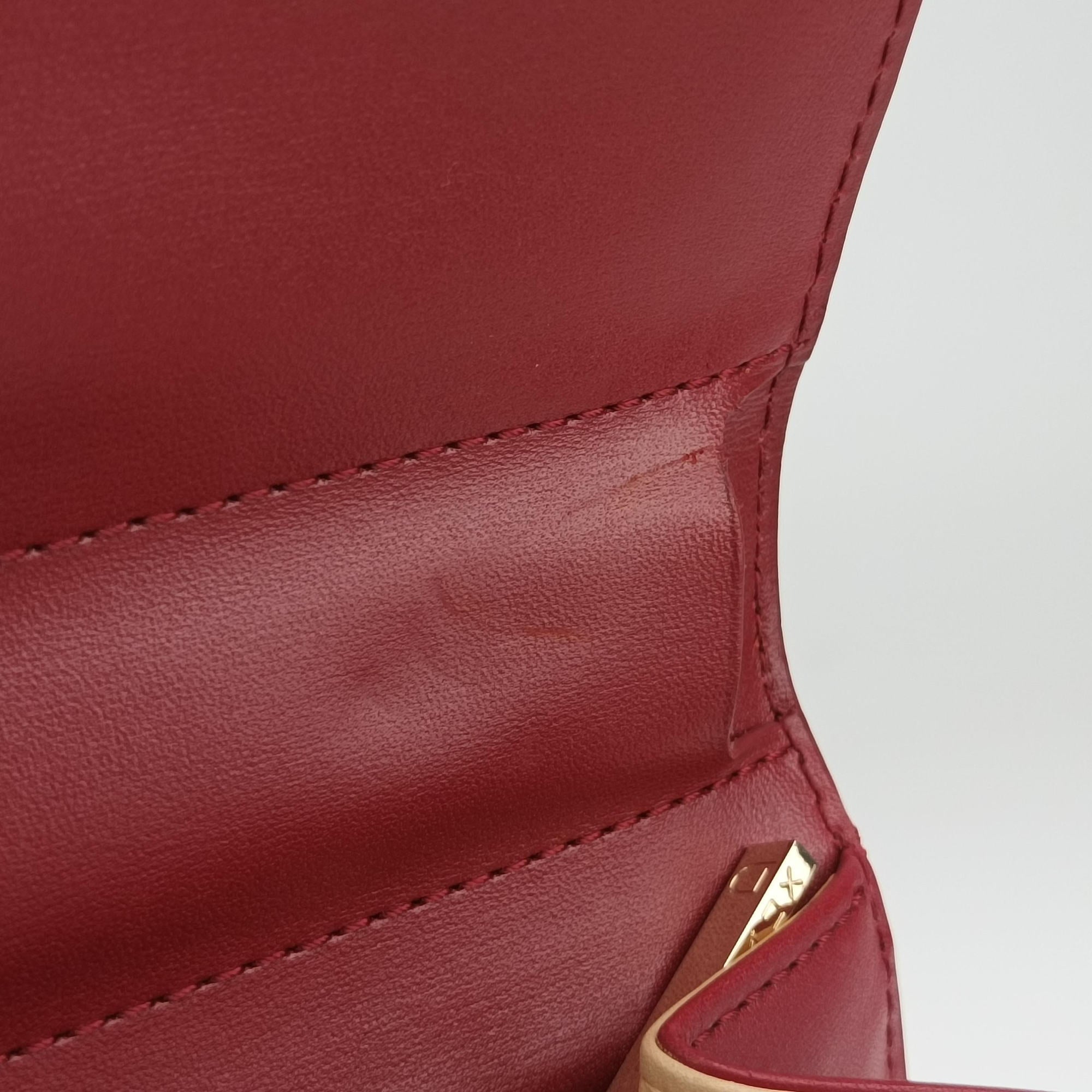 Pre-owned Delvaux Brillon MM Bordeaux leather  shoulderbag | stylenewstar