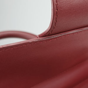 Pre-owned Delvaux Brillon MM Bordeaux leather  shoulderbag | stylenewstar