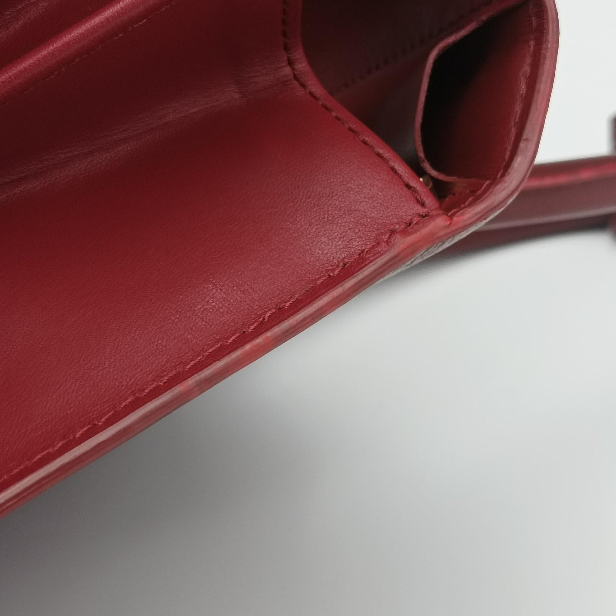 Pre-owned Delvaux Brillon MM Bordeaux leather  shoulderbag | stylenewstar