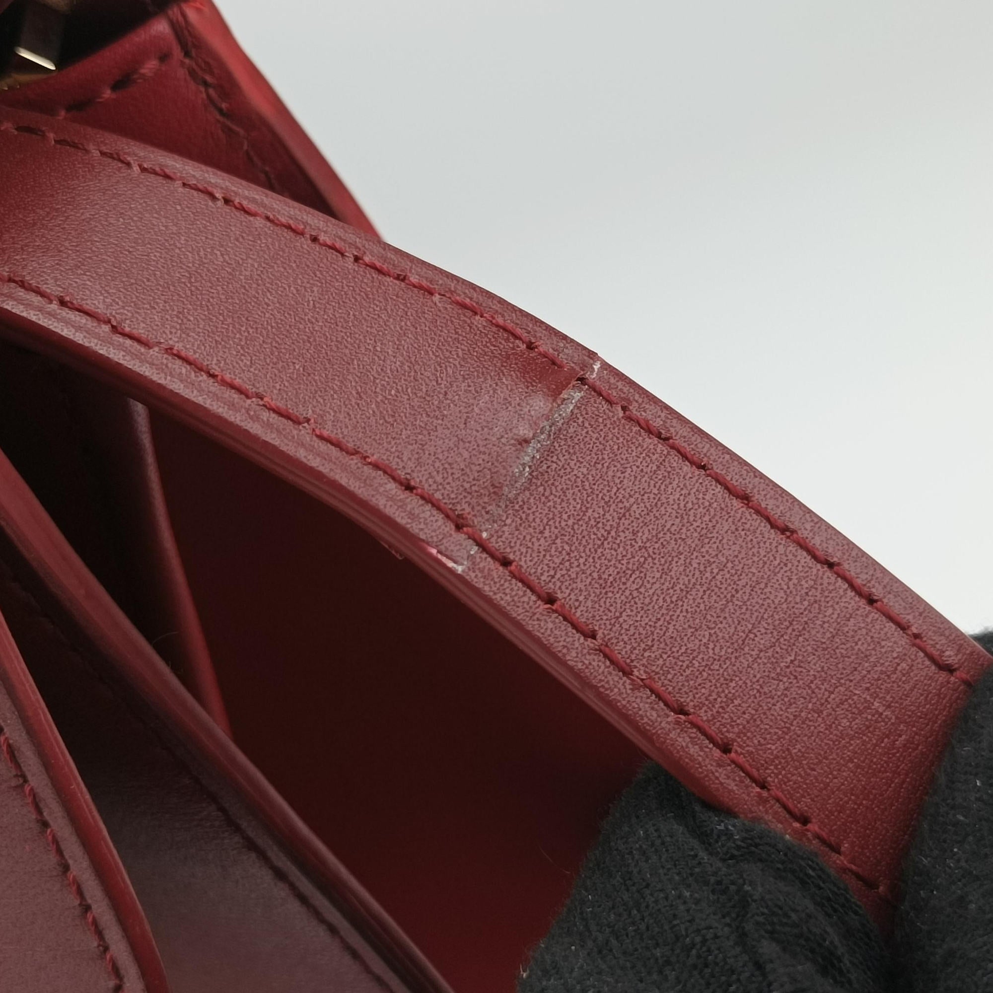 Pre-owned Delvaux Brillon MM Bordeaux leather  shoulderbag | stylenewstar