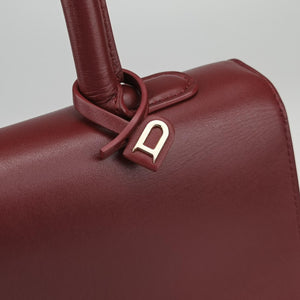 Pre-owned Delvaux Brillon MM Bordeaux leather  shoulderbag | stylenewstar