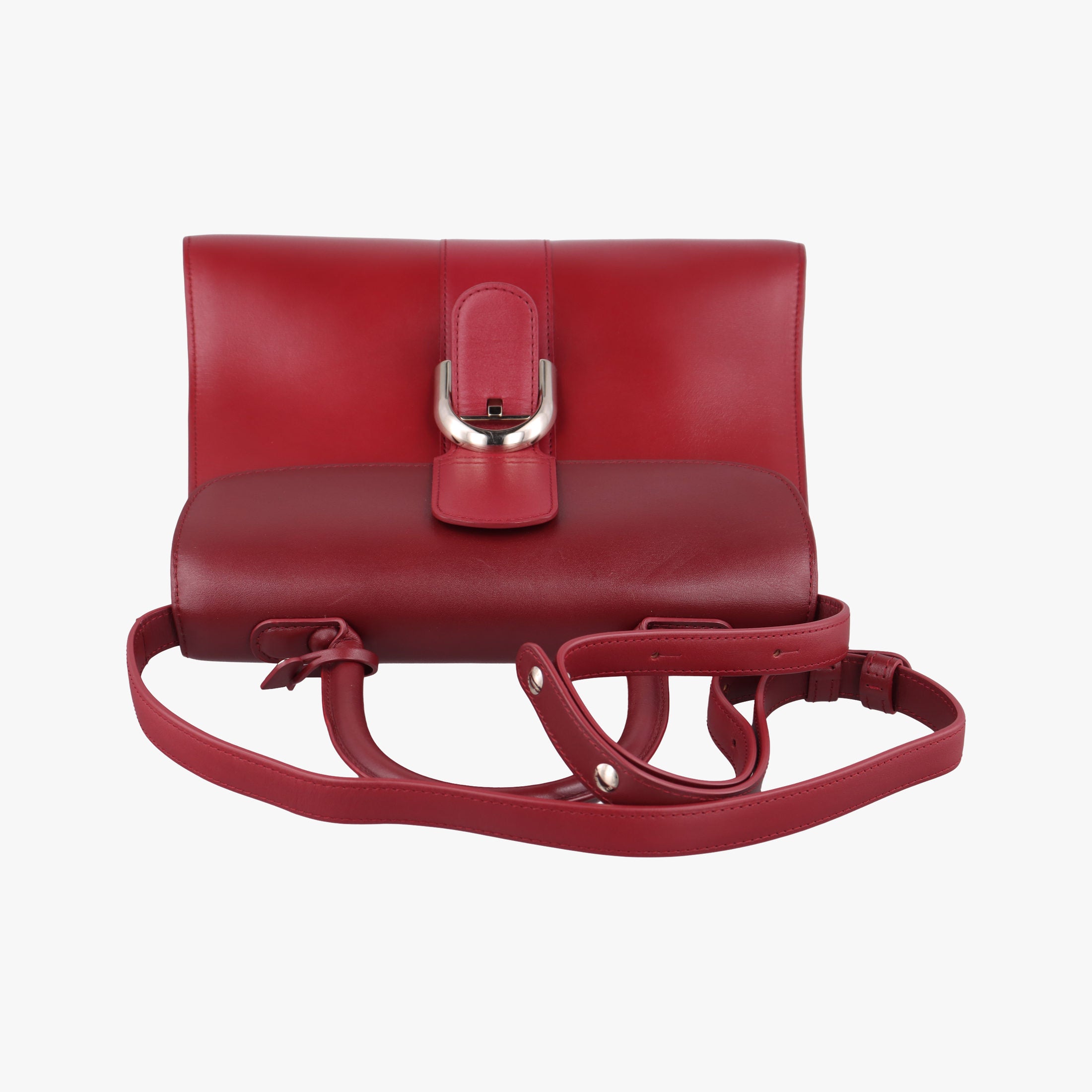 Pre-owned Delvaux Brillon MM Bordeaux leather  shoulderbag | stylenewstar