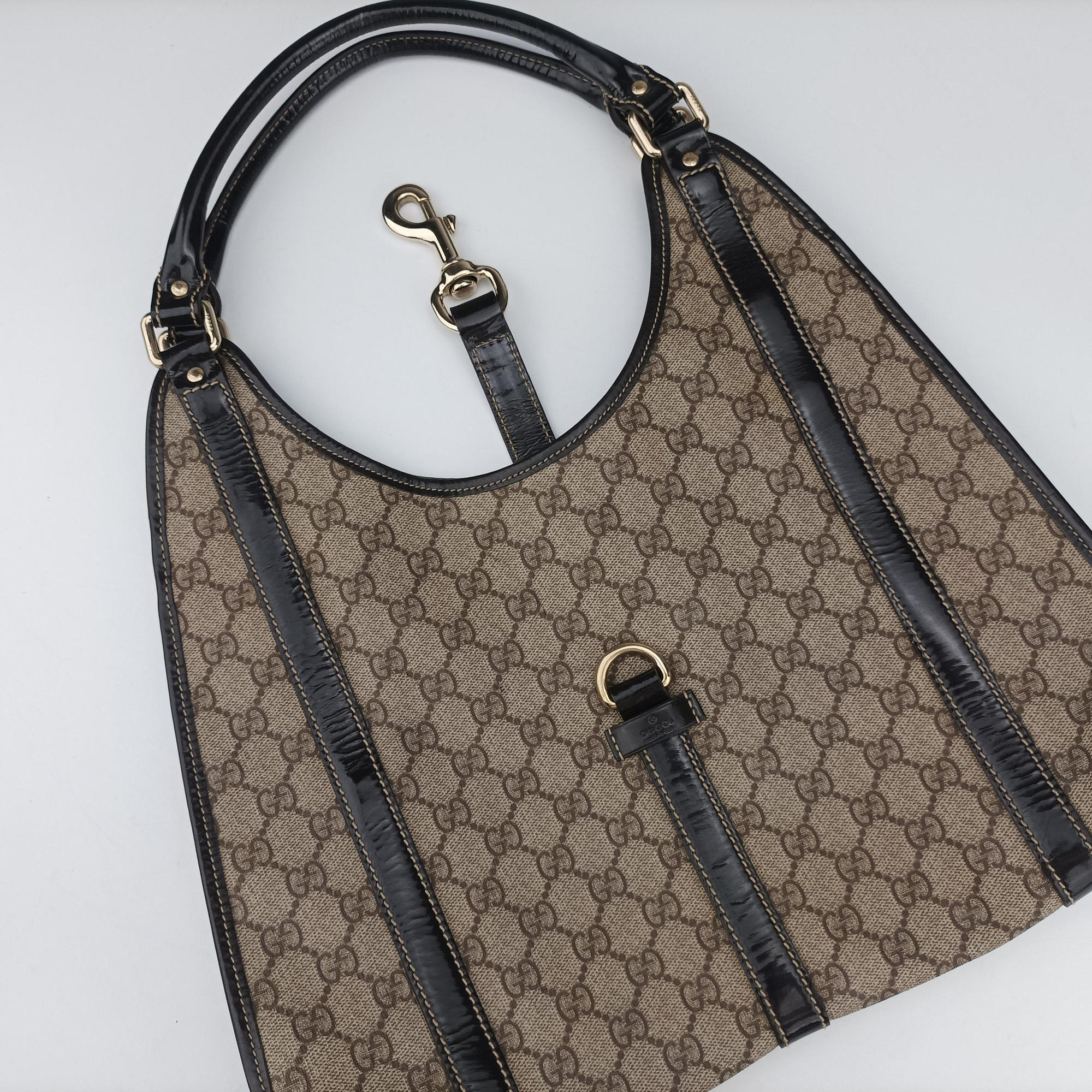 Secondhand Gucci New Jackie Brown PVC coated canvas × leather 203494 handbag | stylenewstar