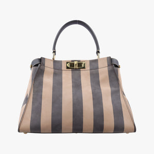 Pre-owned Fendi PEEKABOO Tobacco Brown × Black Nubuck Leather × Smooth Leather 8BN290 handbag | stylenewstar