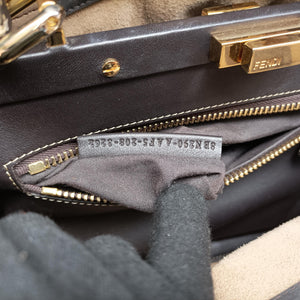 Pre-owned Fendi PEEKABOO Tobacco Brown × Black Nubuck Leather × Smooth Leather 8BN290 handbag | stylenewstar