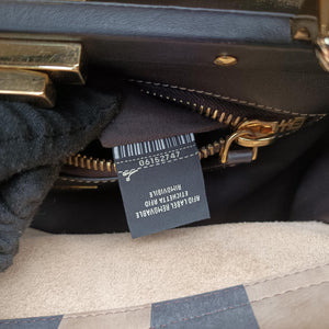 Pre-owned Fendi PEEKABOO Tobacco Brown × Black Nubuck Leather × Smooth Leather 8BN290 handbag | stylenewstar