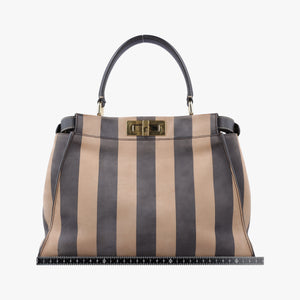 Pre-owned Fendi PEEKABOO Tobacco Brown × Black Nubuck Leather × Smooth Leather 8BN290 handbag | stylenewstar