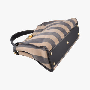 Pre-owned Fendi PEEKABOO Tobacco Brown × Black Nubuck Leather × Smooth Leather 8BN290 handbag | stylenewstar