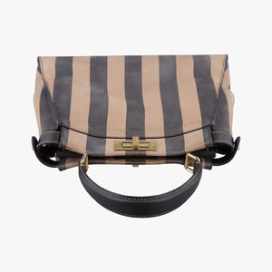 Pre-owned Fendi PEEKABOO Tobacco Brown × Black Nubuck Leather × Smooth Leather 8BN290 handbag | stylenewstar