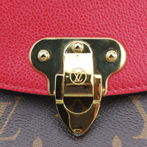 Pre-owned Louis Vuitton SAINT PLACIDE brown×CERISE Monogram Canvas×calf leather M43713 shoulderbag | stylenewstar