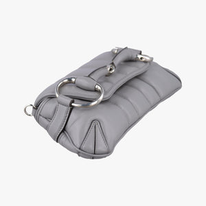 Pre-owned Gucci Horsebit Grey Leather 764339 shoulderbag | stylenewstar