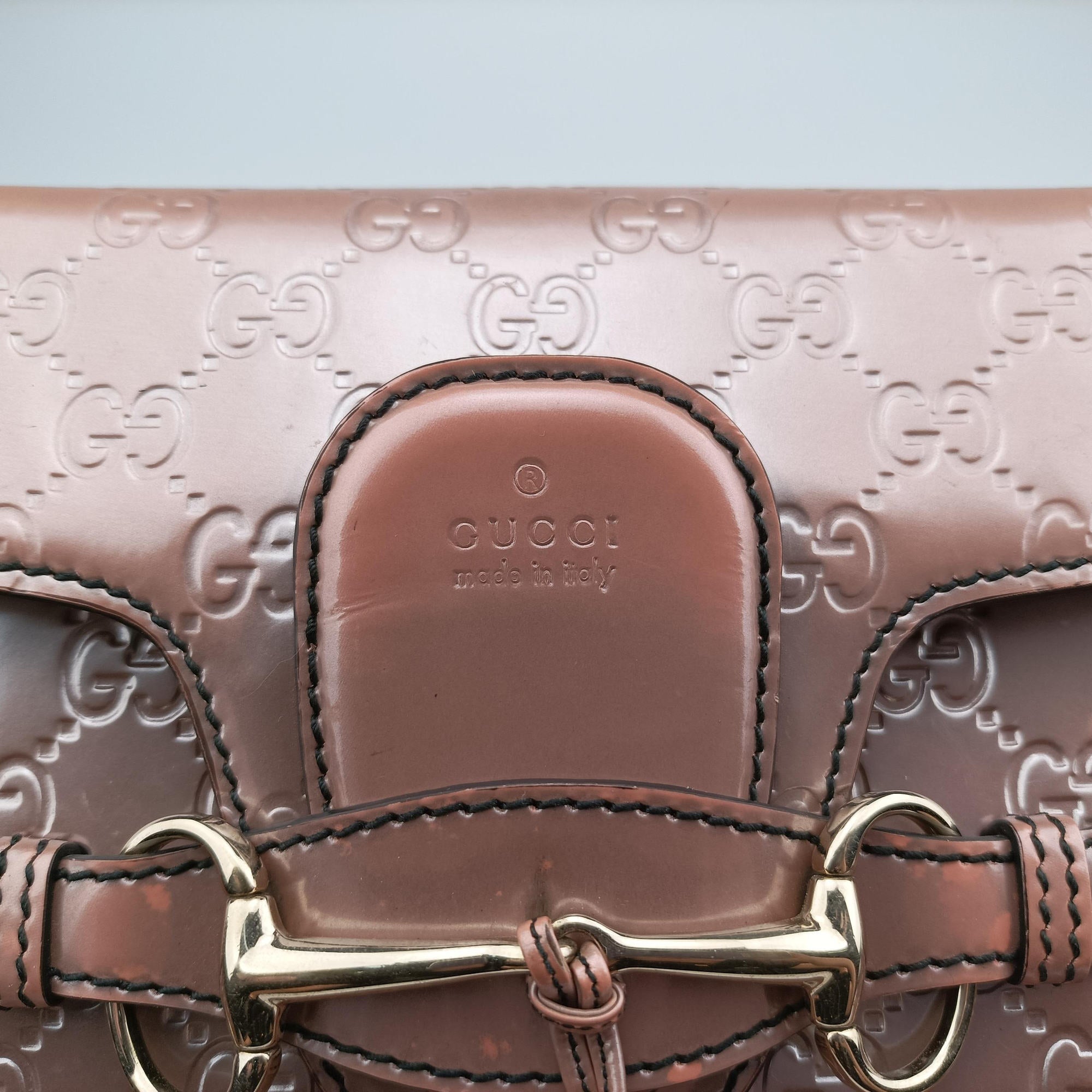Pre-owned Gucci Emily Pink Patent Leather 295402 shoulderbag | stylenewstar