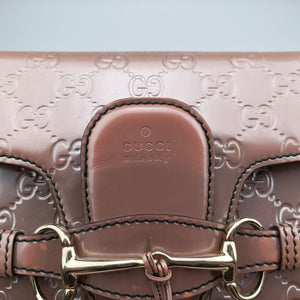 Pre-owned Gucci Emily Pink Patent Leather 295402 shoulderbag | stylenewstar