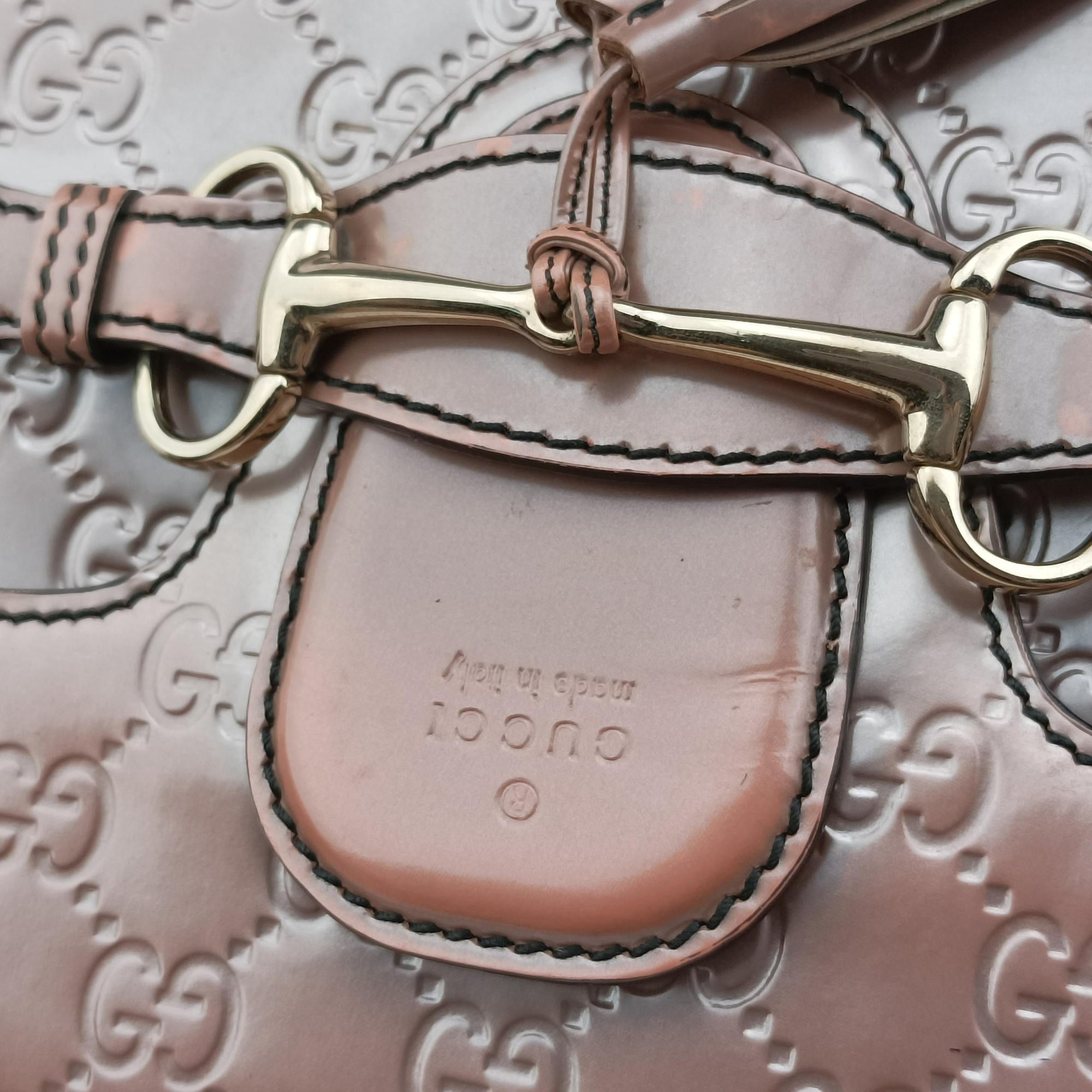Pre-owned Gucci Emily Pink Patent Leather 295402 shoulderbag | stylenewstar
