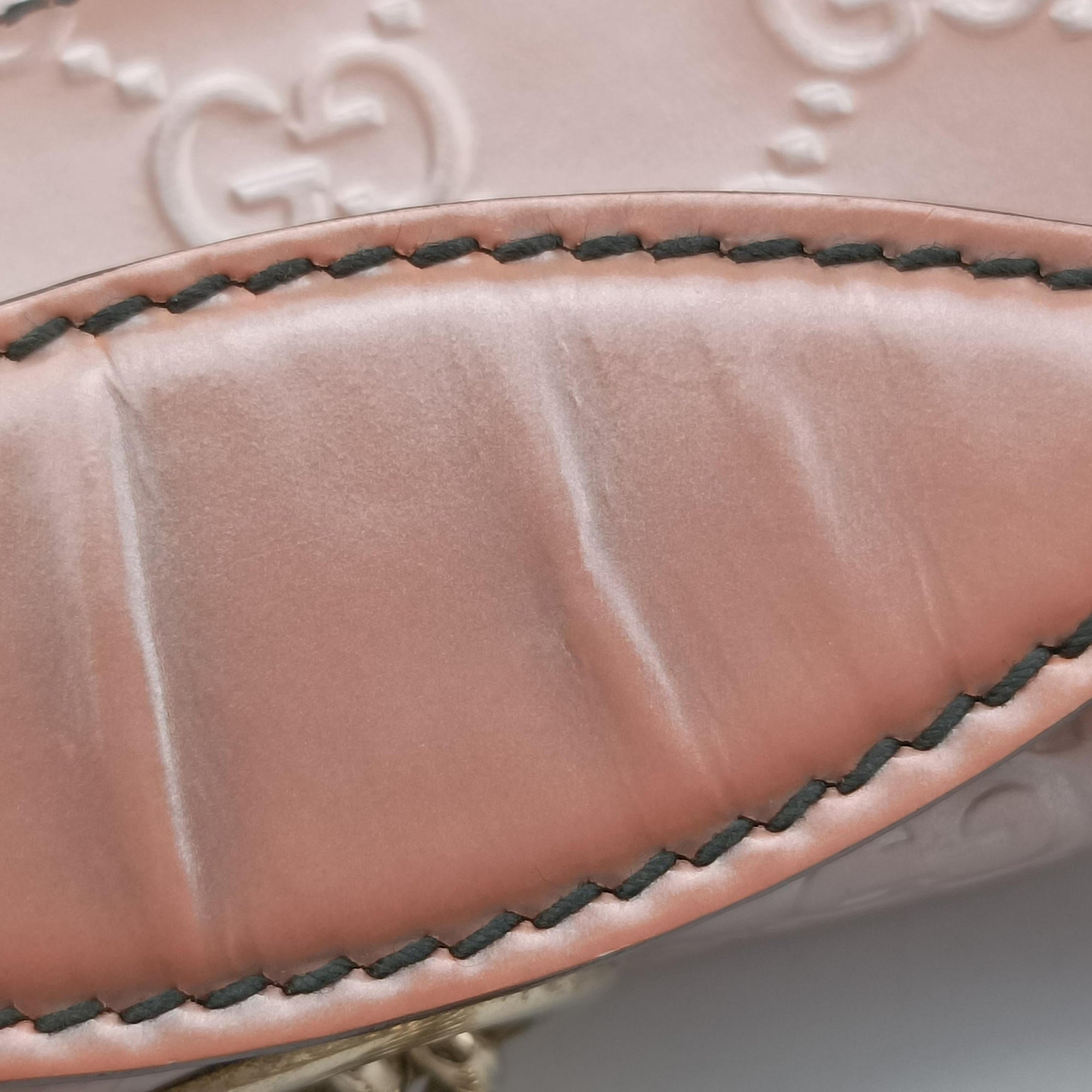 Pre-owned Gucci Emily Pink Patent Leather 295402 shoulderbag | stylenewstar
