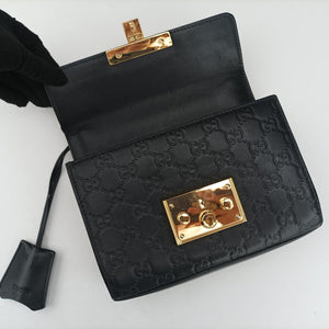 Vintage Gucci Padlock Black Leather 409487 shoulderbag | stylenewstar
