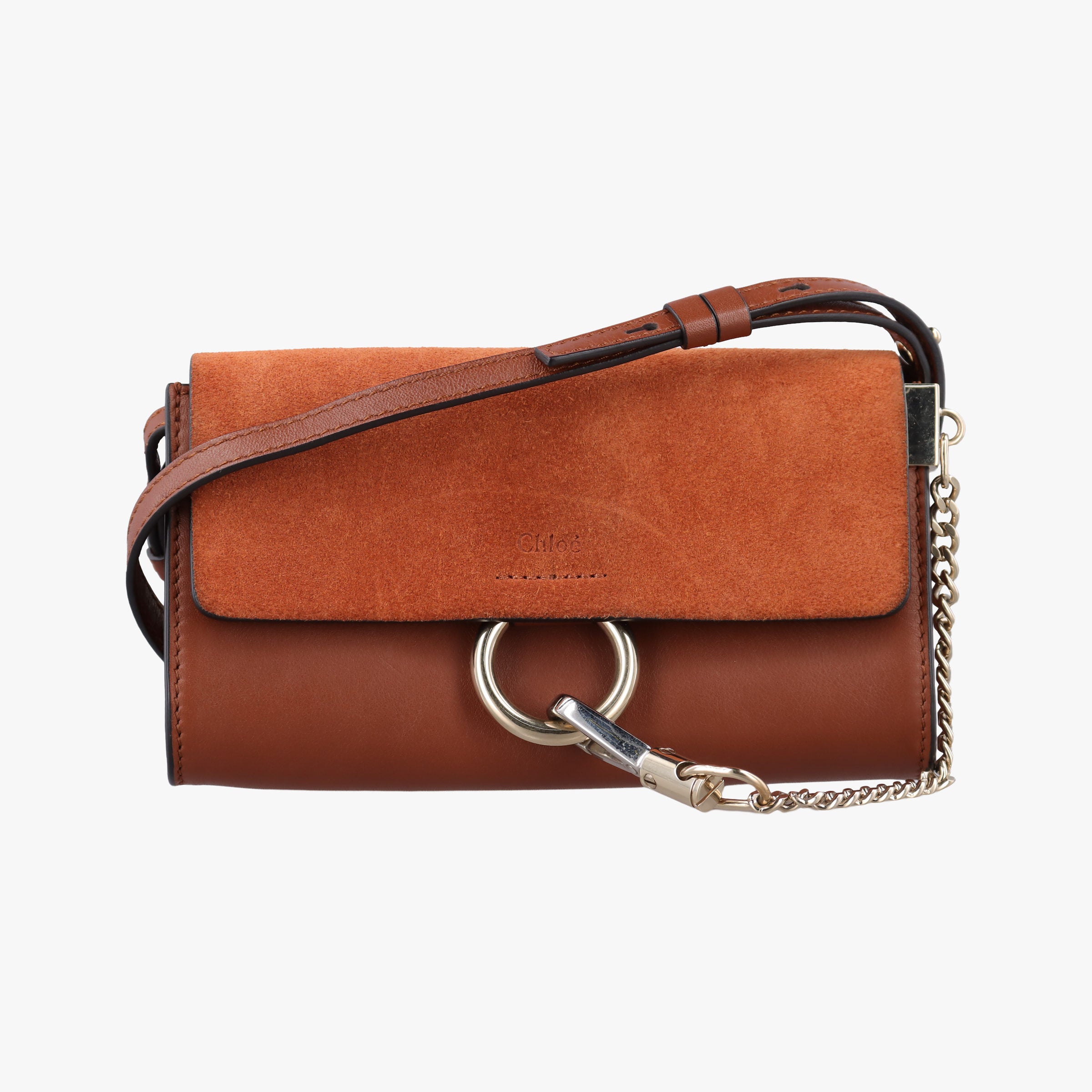 Pre-owned Chloe FAYE Brown Suede × leather  shoulderbag | stylenewstar