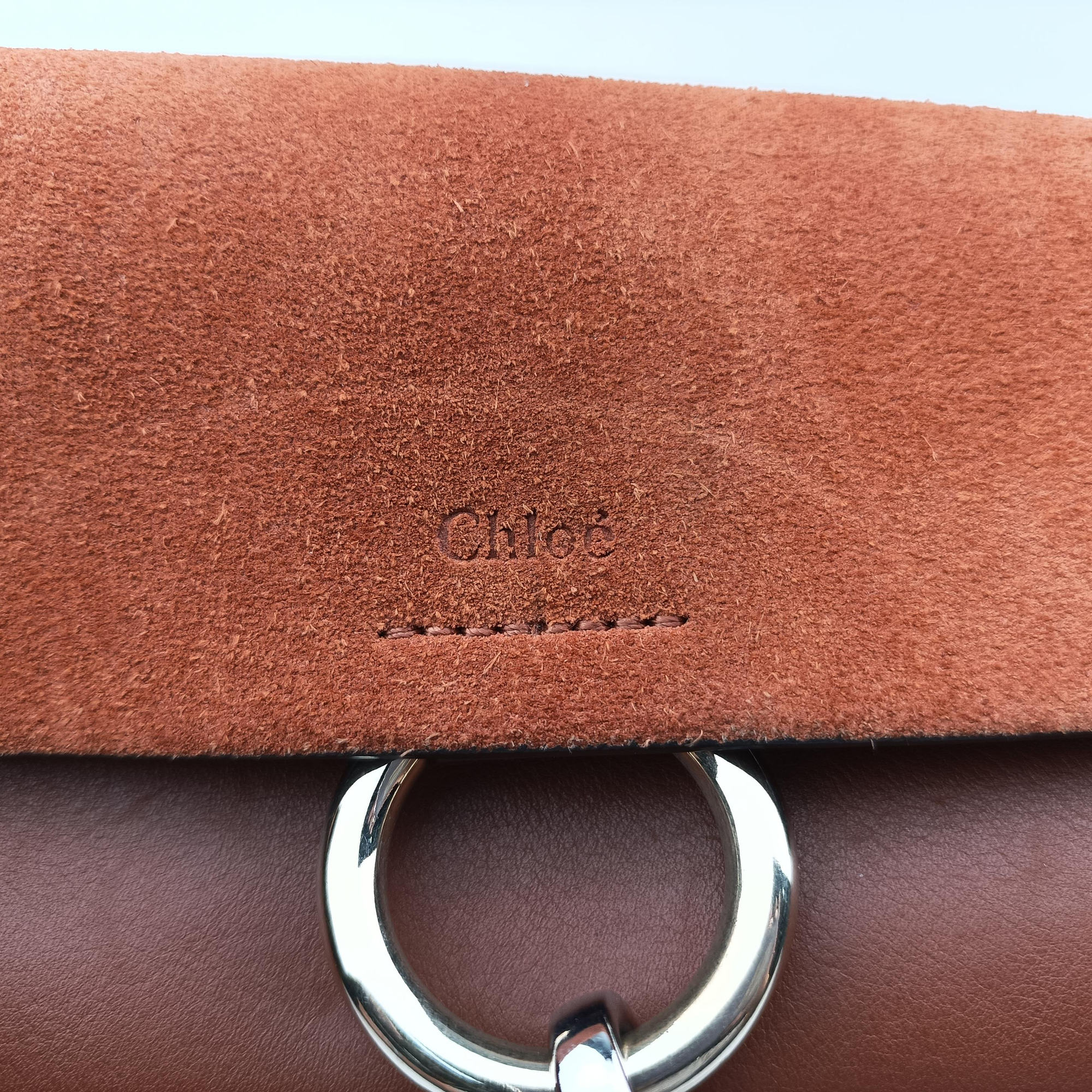 Pre-owned Chloe FAYE Brown Suede × leather  shoulderbag | stylenewstar