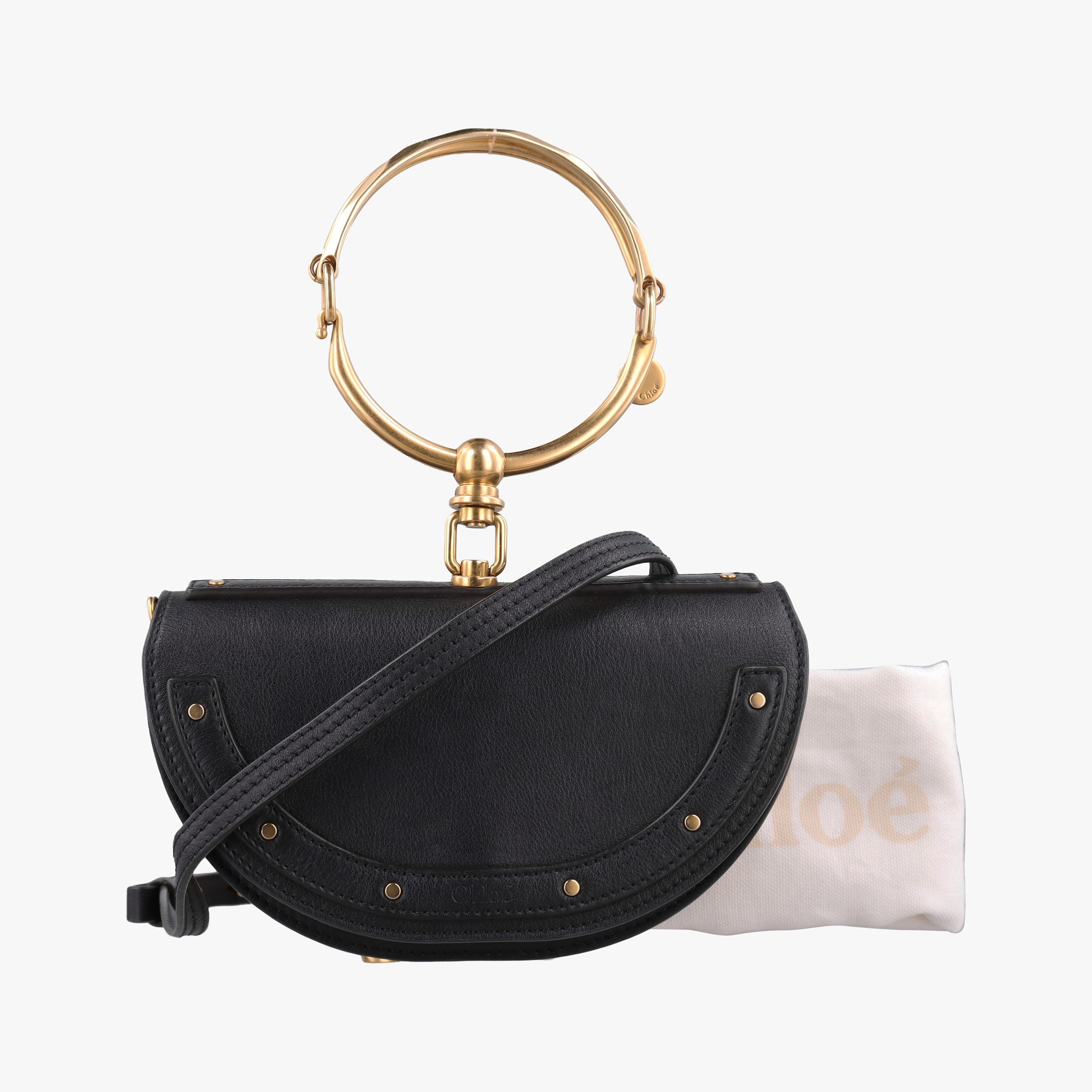 Pre-owned Chloe Nile Minaudiere Black Leather  shoulderbag | stylenewstar