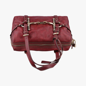 Pre-owned Gucci Bridal Bit Red Leather 163290 handbag | stylenewstar