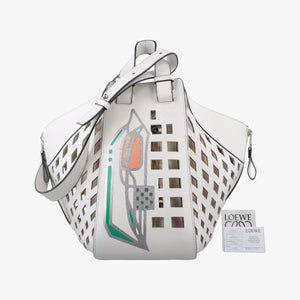 Pre-owned Loewe Hammock White Leather  shoulderbag | stylenewstar