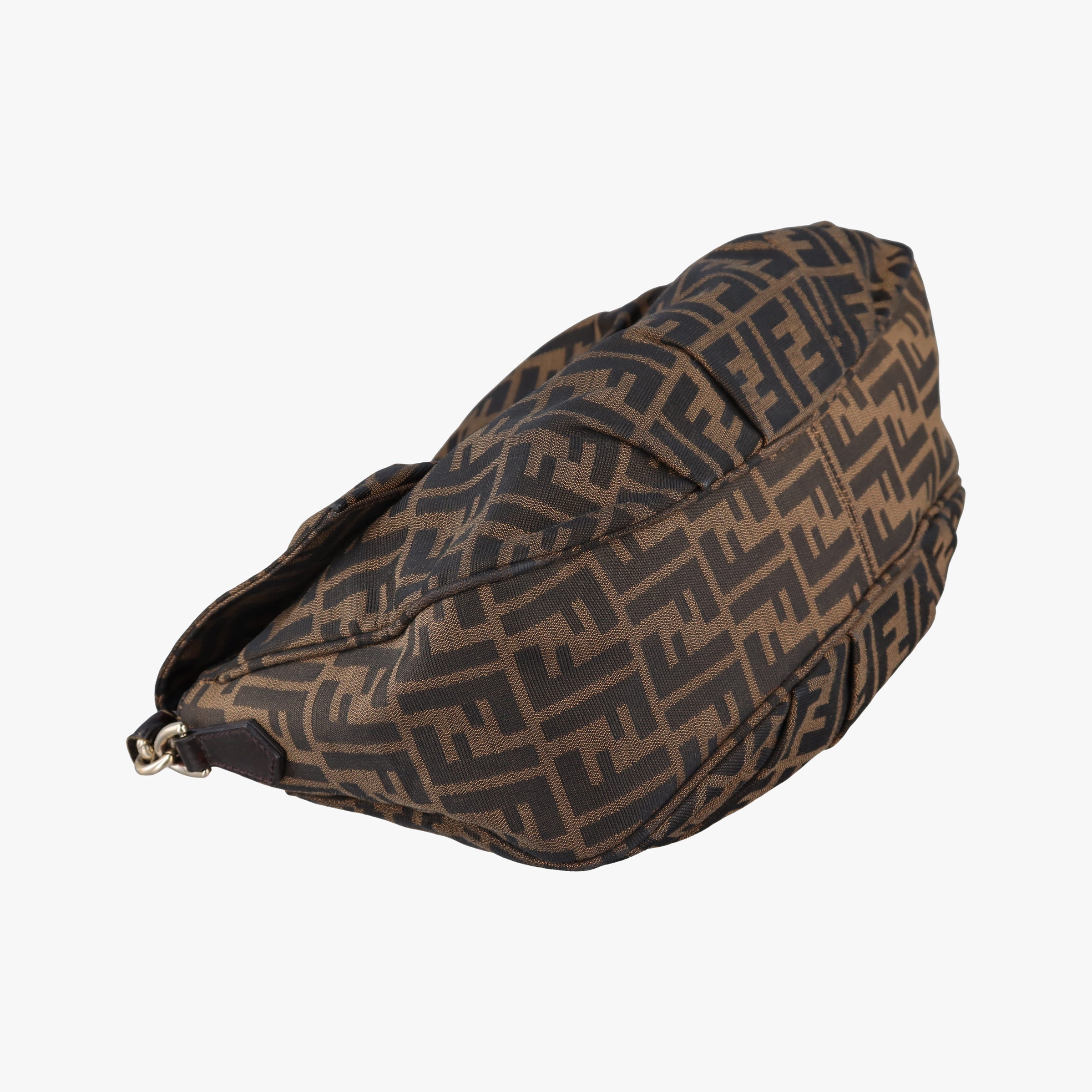 Pre-owned Fendi Mia Flap Brown canvas 8BR614 shoulderbag | stylenewstar