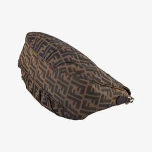 Pre-owned Fendi Mia Flap Brown canvas 8BR614 shoulderbag | stylenewstar