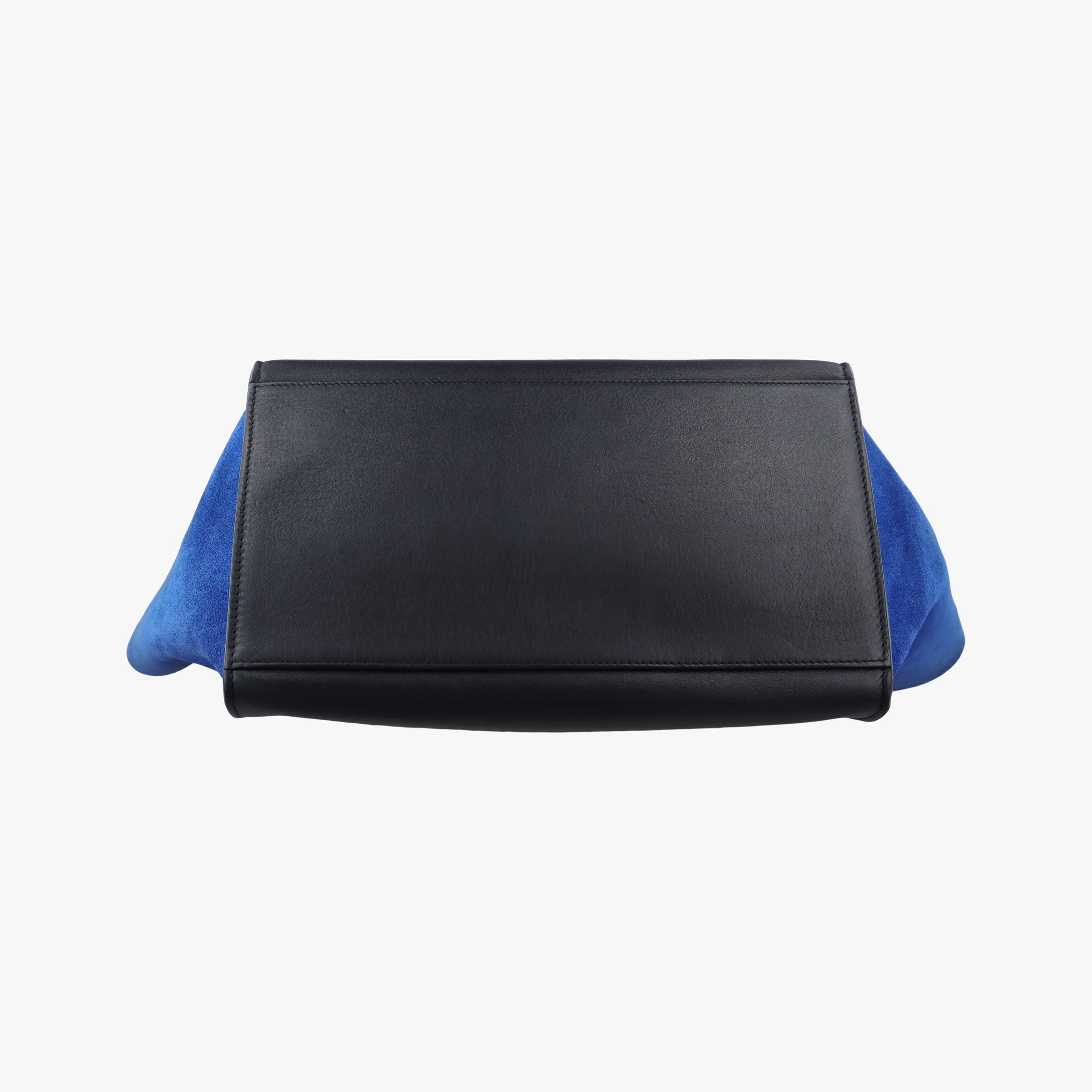 Pre-owned Celine Trapeze Brown×Black×Blue Suede × leather  shoulderbag | stylenewstar