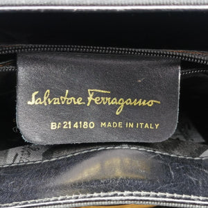 Pre-owned Ferragamo Vara Black fabric  handbag | stylenewstar