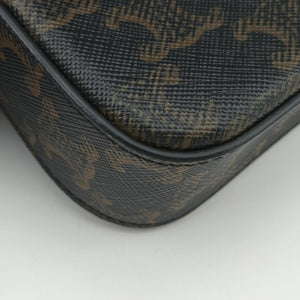 Pre-owned Celine Claude Triomphe Brown PVC coated canvas  shoulderbag | stylenewstar