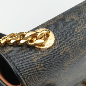 Pre-owned Celine Claude Triomphe Brown PVC coated canvas  shoulderbag | stylenewstar