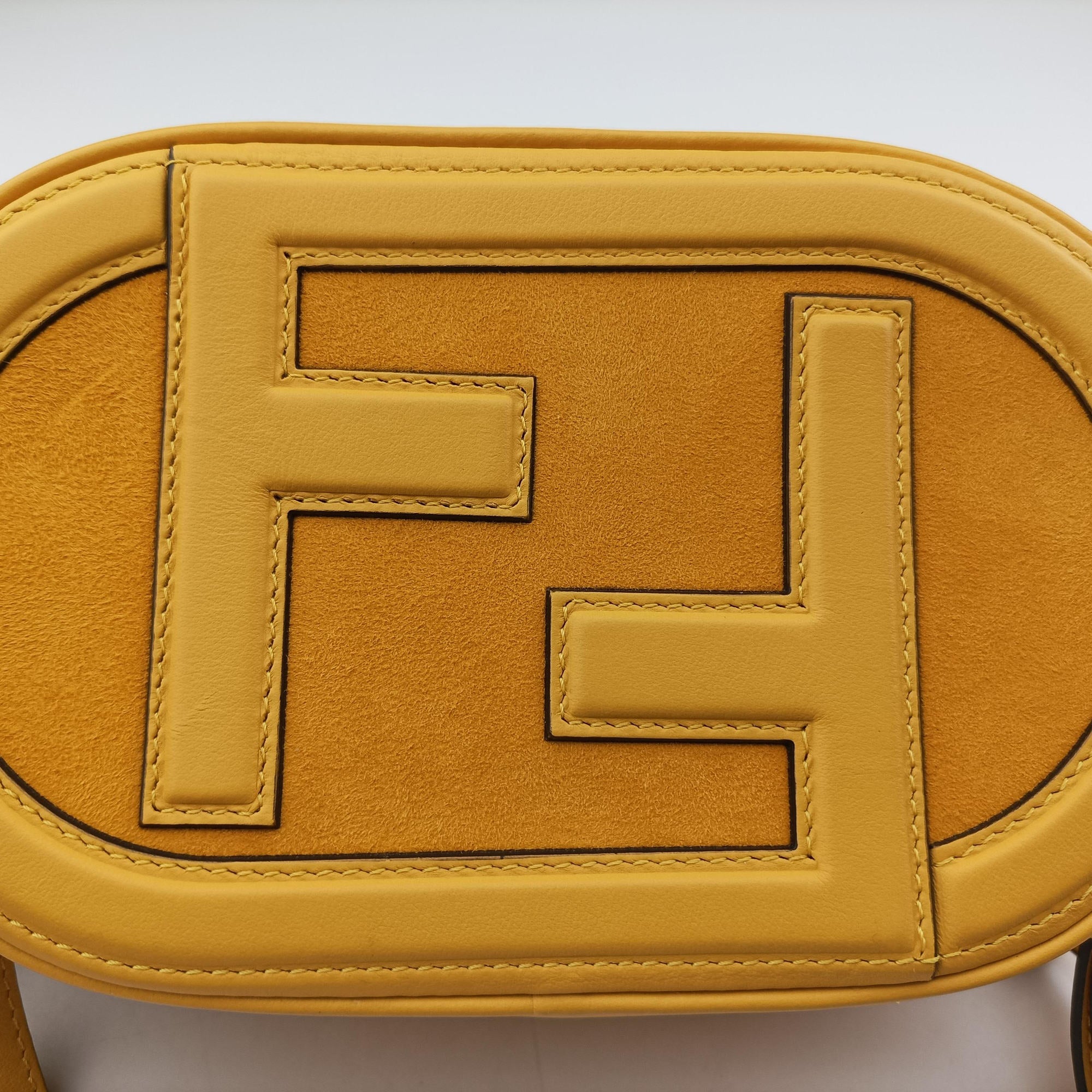 Secondhand Fendi Aurock Camera Case Mini Yellow Suede × Leather 8BS058 shoulderbag | stylenewstar