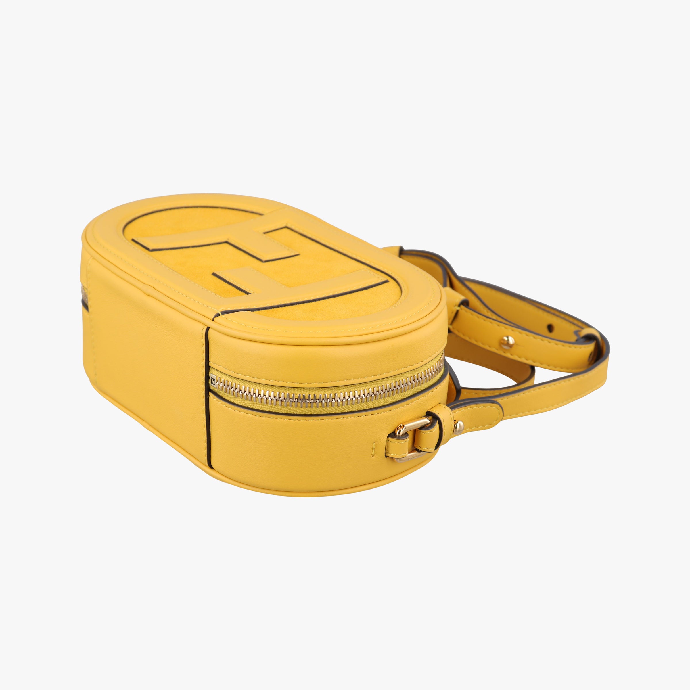 Secondhand Fendi Aurock Camera Case Mini Yellow Suede × Leather 8BS058 shoulderbag | stylenewstar